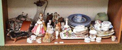 Lot 366 - Two Royal Doulton figures, Beswick pony and Dachshund, decorative ceramics, pictures etc