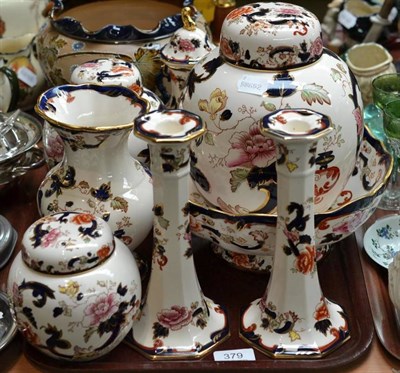 Lot 379 - Masons Mandalay pattern ornamental items, ginger jars, candlesticks etc