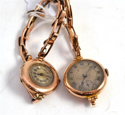 Lot 408 - Two lady's wristwatches, cases stamped '375'