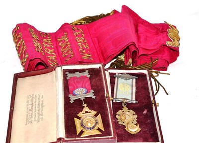 Lot 440 - Order of Buffaloes 9ct gold medal, silver gilt medal and regalia