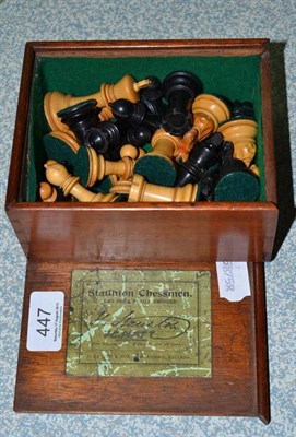 Lot 447 - Staunton chess set, boxed