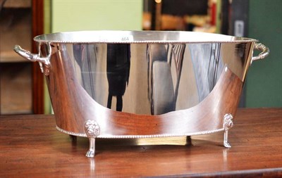 Lot 464 - A silver plated oval champagne/wine bath on four feet