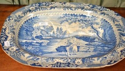 Lot 471 - Pearlware Castle Rochefort meat plate