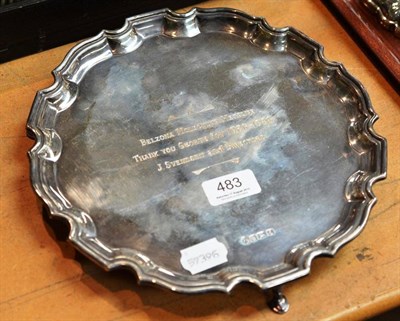 Lot 483 - A modern silver salver with presentation inscription