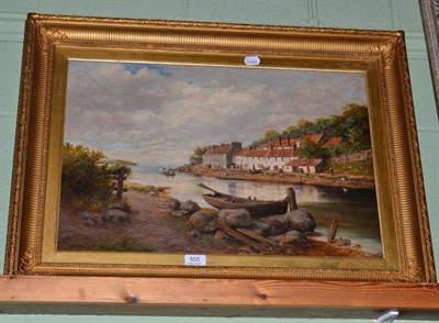 Lot 505 - Oil on canvas, Cramond Ferry, signed W B Mitchett and dated 1882