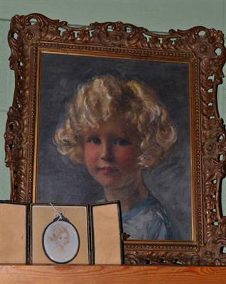 Lot 510 - Muriel Constance Smith RMS, Nee Crockett (1902-1993): portrait of Anne Horton, oval, ivory,...