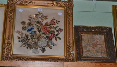 Lot 512 - Victorian woolwork picture and a framed tapestry picture (2)