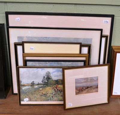 Lot 518 - Lionel Edward hunting print and a quantity of other hunting prints (13)