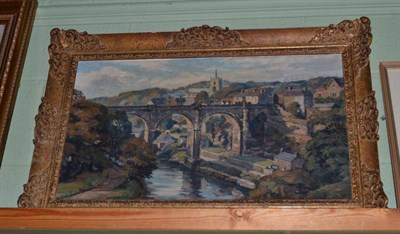 Lot 540 - Walter Horsnell, view of Knaresborough, oil on board