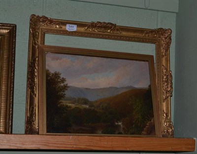 Lot 544 - A Victorian gilt framed oil on board, river landscape in North Devon, 29x40 cm