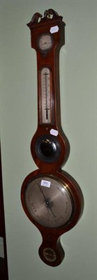 Lot 560 - A 19th century mahogany wheel barometer, inscribed G Croce York