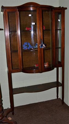 Lot 561 - Edwardian inlaid mahogany glazed bow fronted display cabinet with under tier