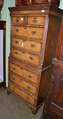 Lot 574 - Reproduction walnut chest on chest