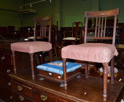 Lot 612 - Victorian stool and a pair of chairs