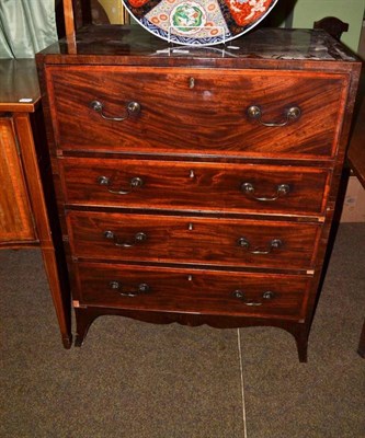 Lot 632 - Georgian mahogany bureau chest