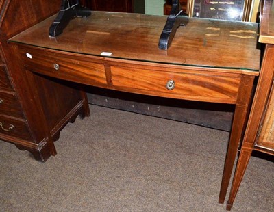 Lot 634 - Mahogany two drawer side table