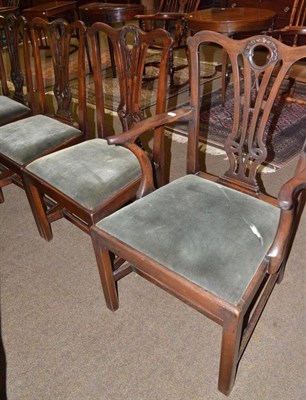 Lot 640 - Set of seven mahogany dining chairs (including one carver)