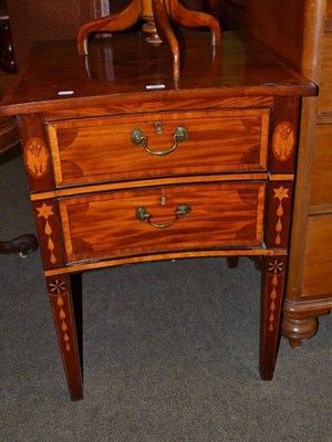 Lot 664 - 19th century inlaid mahogany night cupboard