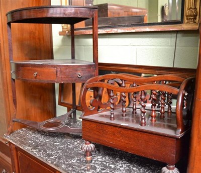 Lot 688 - Georgian mahogany corner washstand and a Victorian mahogany canterbury