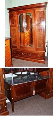 Lot 689 - An Edwardian mahogany wardrobe and matching dressing table