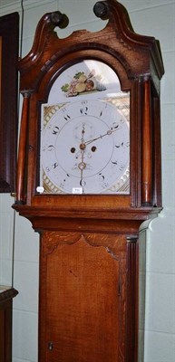 Lot 711 - 19th century oak longcase clock with painted dial inscribed 'Jno Birtles, Mexboro'