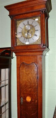 Lot 713 - A 19th century oak longcase clock, the brass and silvered dial inscribed 'Isaac Boot, Sutton'