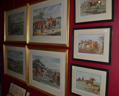 Lot 731 - After Turner, four gilt framed colour sporting prints and four small reproduction colour prints