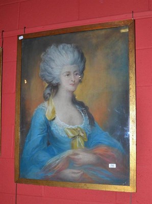 Lot 752 - A framed pastel portrait of a lady in 18th century dress, 90x68cm