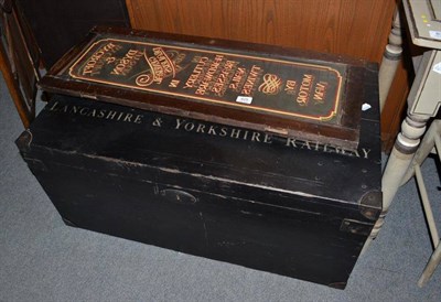 Lot 829 - ;Lancashire and Yorkshire; railway trunk and two glazed doors ";Bycroft and Dyson"