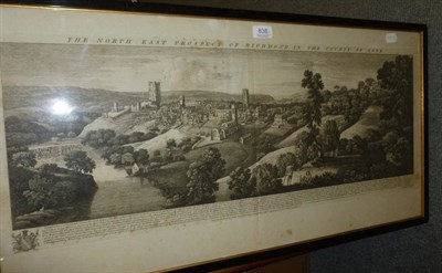 Lot 838 - A framed engraving ";Buck View, North East Prospect of Richmond in the County of York";,...