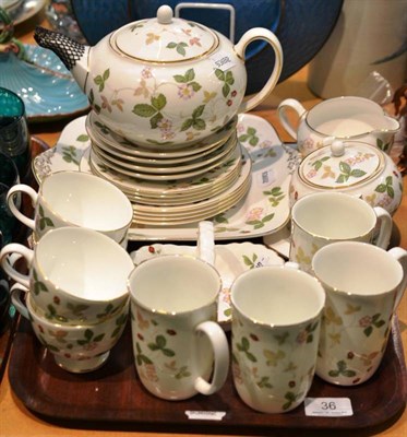 Lot 36 - A Wedgwood Wild Strawberry pattern part tea and breakfast service