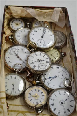 Lot 102 - Tin containing twelve pocket watches