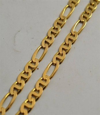 Lot 107 - A fancy link chain, stamped '14k'