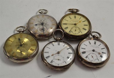 Lot 111 - Box containing five pocket watches