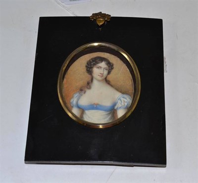 Lot 153 - 19th century miniature portrait of a young woman