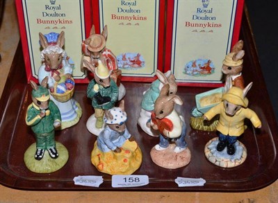 Lot 158 - Nine Royal Doulton Bunnykins figures (boxed)