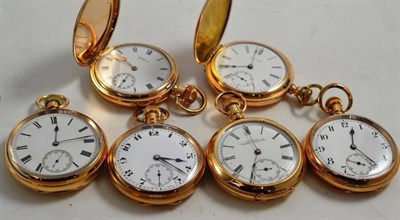 Lot 215 - Six plated pocket watches