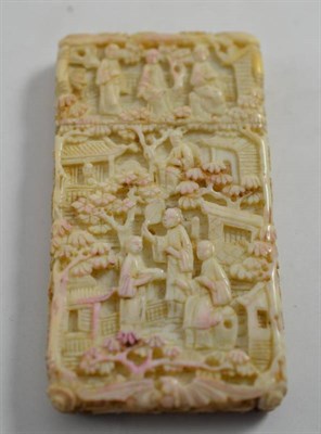 Lot 237 - Chinese carved ivory calling card case, 19th century