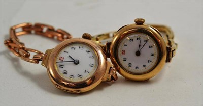 Lot 241 - Two lady's wristwatches with cases stamped '375'