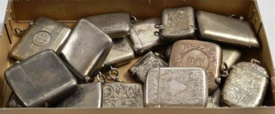 Lot 251 - Eighteen silver vesta cases