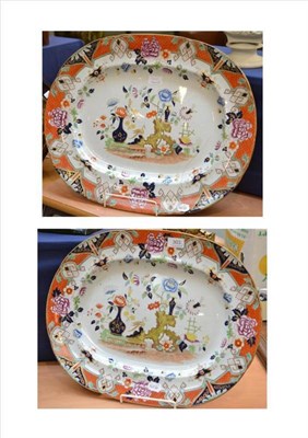 Lot 303 - Two graduated ironstone china meat dishes, retailed by Higginbothan & Son, Dublin