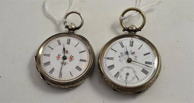 Lot 333 - Two silver pocket watches