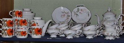 Lot 365 - A 20th century German floral decorated tea set and a 1960's Meakin tea set