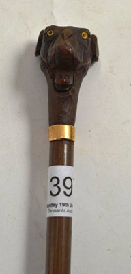 Lot 397 - An articulated jaw dog walking cane