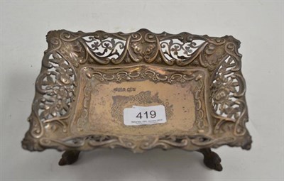 Lot 419 - A pierced silver dish