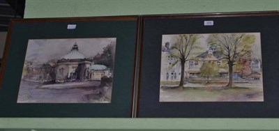 Lot 428 - Pair of watercolours, Harrogate scenes, D.Siddall