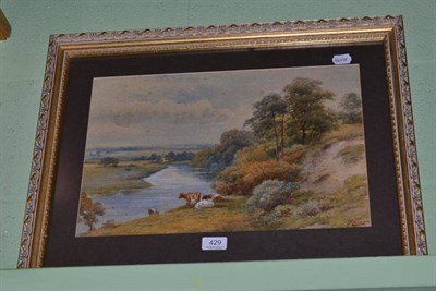 Lot 429 - Harold Lawes watercolour 'Valley of the Arun', signed and dated 1897