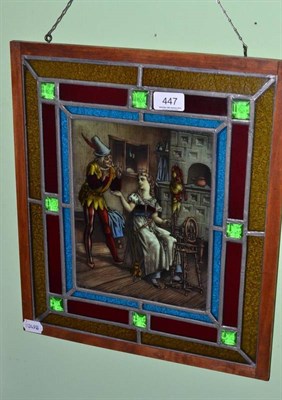 Lot 447 - A stained glass panel