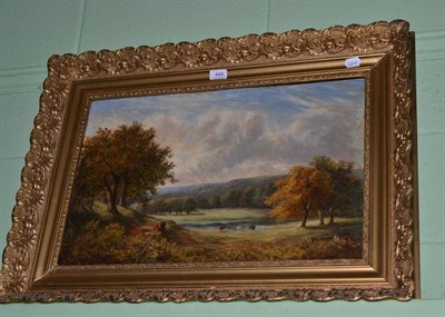 Lot 449 - J* Graham landscape with figures, oil on canvas