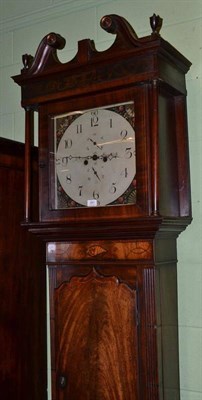 Lot 481 - An early 19th century mahogany longcase clock with painted dial signed Wignall, Ormskirk